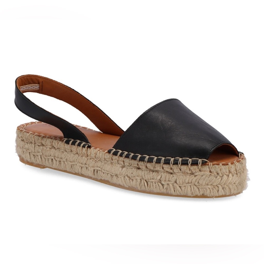 ALOHAS Black and Tan Espadrille Flats